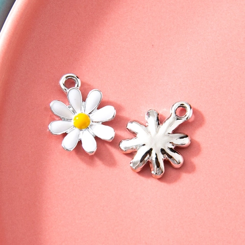Gänseblümchen Anhänger Legierung Emaille Ölgetropft 3D Floral Charms DIY Schmuckherstellung Zubehör Für Armband Halskette