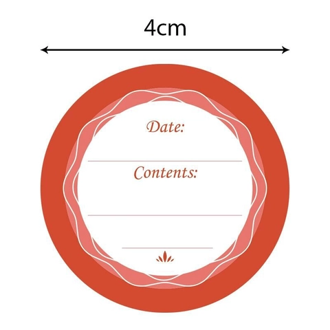 Colorful Round Date Content Labels Waterproof Oilproof Removable Food Storage Stickers For Kitchen Jar Glass Bottle