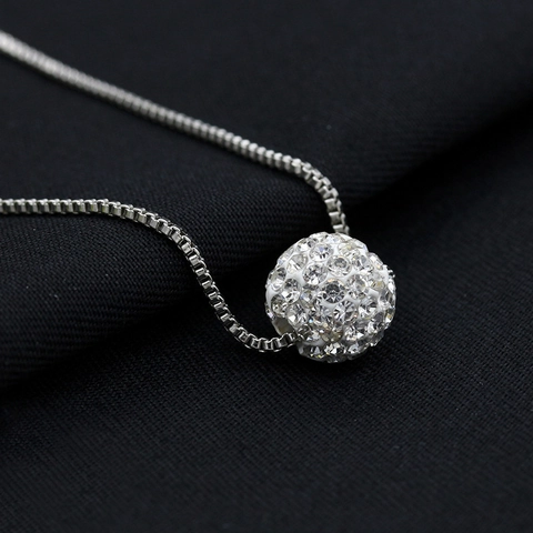 Κολιέ με Μενταγιόν Shamballa Disco Ball από Κράμα για Γυναίκες Λαμπερό Σφαίρα με Στρας Μόδα Κοσμήματα