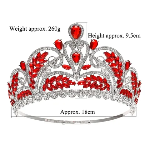Corona Da Sposa Barocca Diadema Di Lusso In Lega Zircone Strass Accessorio Per Capelli Matrimonio Festa Design Cuore Foglia