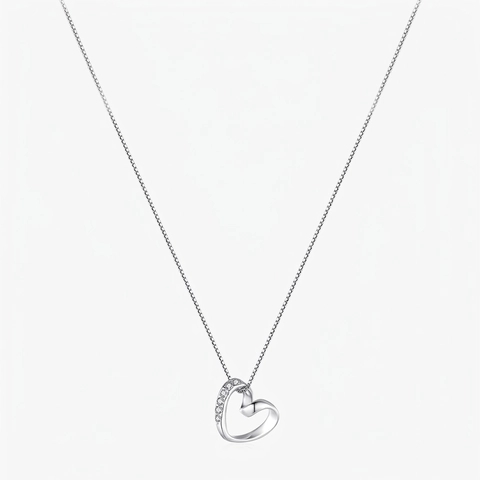Herz Halskette 925 Sterlingsilber Hohl Mikro Pavé Zirkon Minimalistische Schlüsselbeinkette Für Damen Edelschmuck