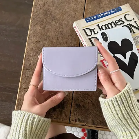 Dames Kaarthouder PU Leer Multifunctioneel Mini Portemonnee Accordeon Stijl Flip Cover Effen Kleur Minimalistisch Dagelijks