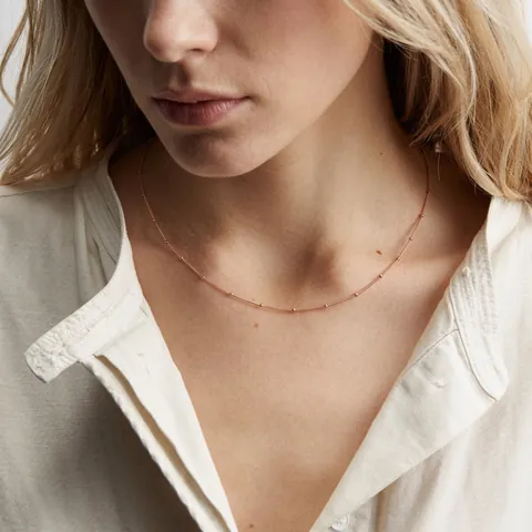 Collar De Cadena Con Cuentas Minimalista De Acero Inoxidable 316L Gargantilla Elegante Para Mujer Joyas Diarias