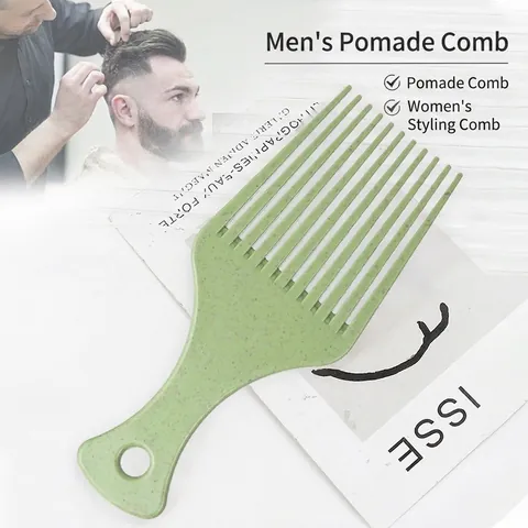 Umweltfreundlicher Weizenstroh Afro Pick Kamm Breitzahniger Haarstyling Tool Für Herren Pompadour Und Damen