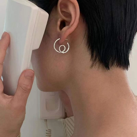 Minimalistische 925 Sterling Silber Ohrringe Wellen Spirale Gedrehte Geometrische Stecker Ästhetischer Schmuck Für Damen