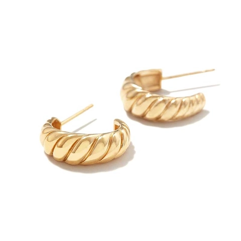 Orecchini a Croissant Intrecciati Minimalisti Con Perno in Argento Sterling 925 Orecchini a Lobo Irregolari per Donna