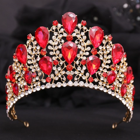 Corona Da Sposa Tiara Barocca Lusso Lega Strass Cristallo Copricapo Per Matrimonio Compleanno Festa Concorso Accessori Capelli