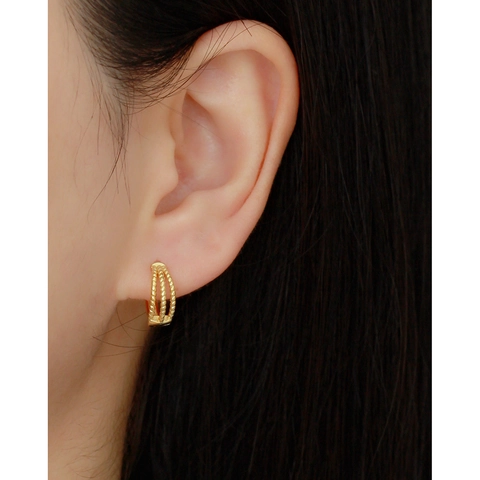 925 Sterling Silber Huggie Hoop Ohrringe Mehrlagig Twist Minimalistisch Elegant Schmuck Für Frauen Poliert