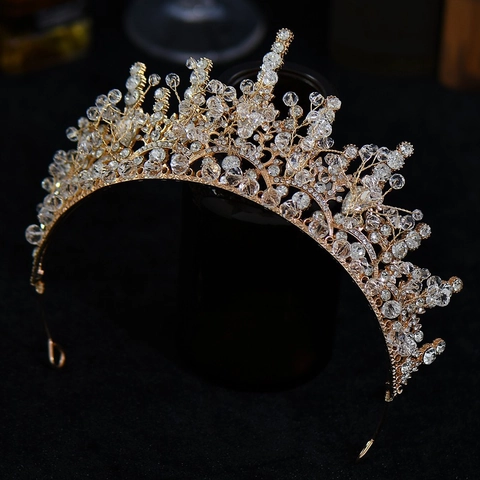Legierung Kristall Strass Braut Krone Tiara Elegantes Blumendesign Hochzeit Geburtstag Party Zubehör Für Prinzessin