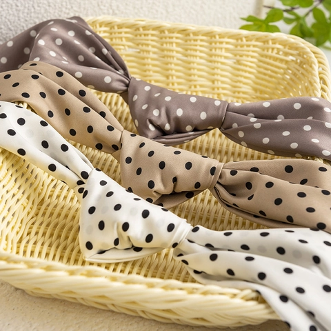 Carré De Satin Femme Élégant Français Vintage Polyester Satin Texture Satin Motif À Pois Imprimé Floral Châle Décoratif