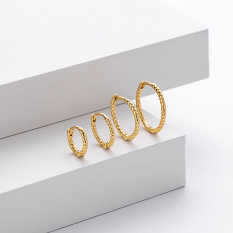 925 Sterling Silver Twisted Hoop Earrings For Women Minimalist Textured Round Huggie Earrings Gold Silver Plated Jewelry Gift