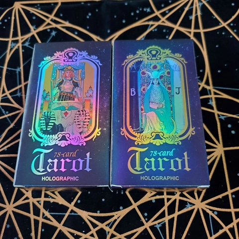 Holographische Tarotkarten Klassisches Rider Waite Orakelkarten Mystisches Wahrsagespiel Englisch Spanisch
