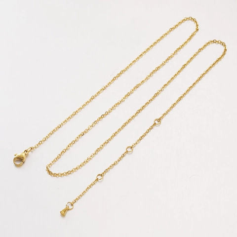 Cadena De Collar Ajustable De Acero Inoxidable 304 Para Hacer Joyas DIY Con Colgante De Gota Y Cierre De Langosta