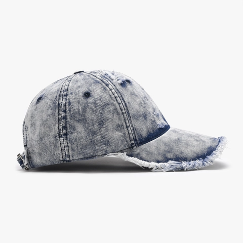 Retro Gewassen Denim Honkbalpet Verstelbare Vintage Destroyed Streetwear Hoed Voor Heren En Dames