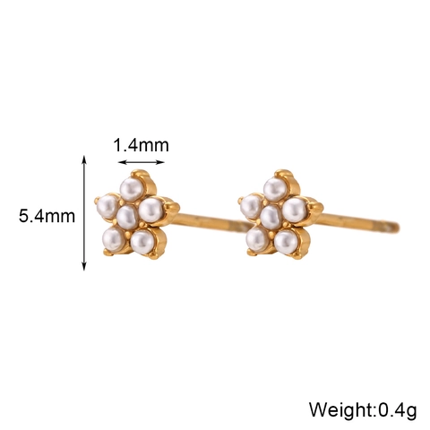 Edelstahl Blume Ohrstecker Für Damen Mit Künstliche Perle Und Strass Minimalistisch Mode Ohrschmuck Zubehör