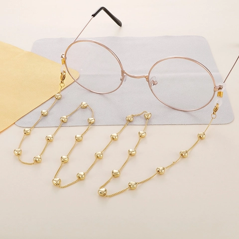 Heart Evil Eye Glasses Chain Mask Strap Lanyard Stainless Steel Copper Anti-slip Eyewear Holder Neck Cord Accessory