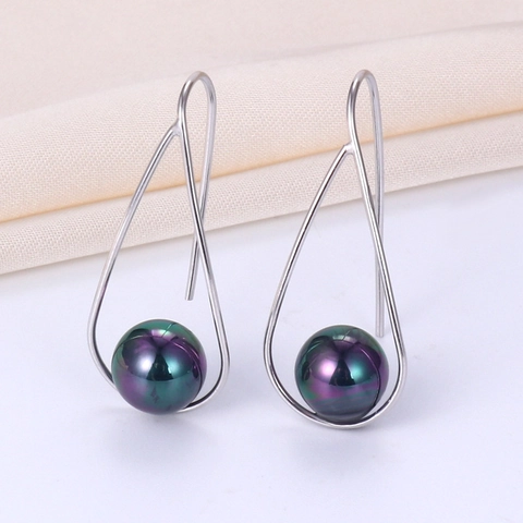 Französischer Stil 925 Sterling Silber Ohrringhaken Mit Muschelperle Tropfen Geometrischer Minimalistischer Schmuck Für Frauen