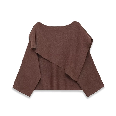 Gebreide Poncho Top Off Shoulder Asymmetrisch Metallic Draad Trui Elegant Vleermuismouw Pullover Dames