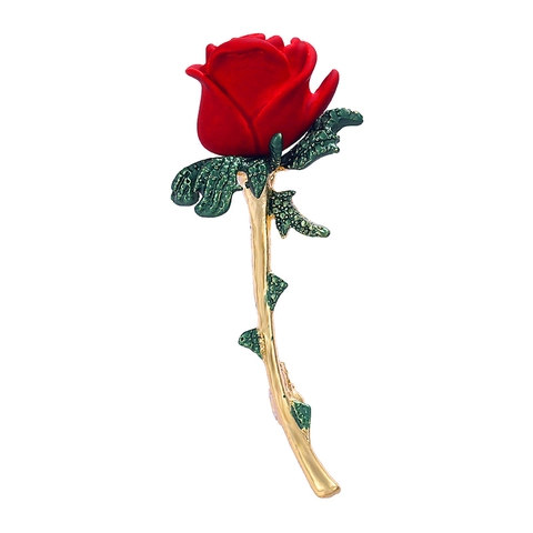 Elegante Spilla Fiore Di Rosa Per Donna Vintage Lega Di Zinco Smalto Strass Corsage Floreale Gioielli Regalo Accessorio Romantico