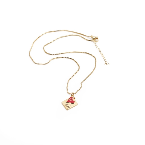 I Do Heart Envelope Pendant Necklace Gold Plated Copper Romantic Jewelry Gift For Women Valentine Day