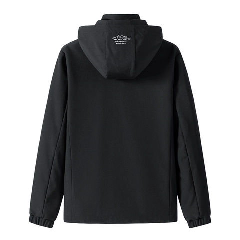 Veste Coupe Vent à Capuche pour Hommes Extérieur Athlétique Léger Manteau à Fermeture Éclair Avec Imprimé Lettres Printemps Automne