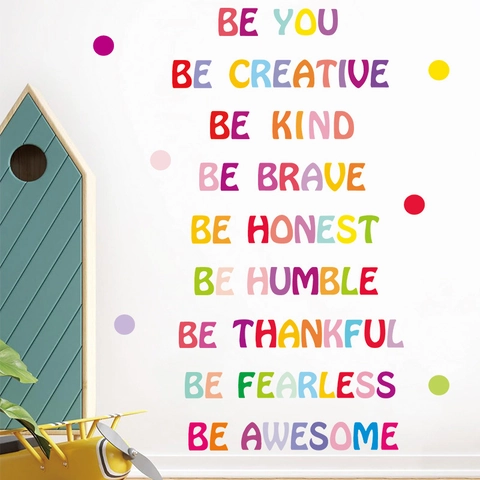 Stickers Muraux Citations Anglaises Inspirantes Décalcomanies Lettres PVC Pour Classe Crèche Chambre Décoration Auto-Adhésif