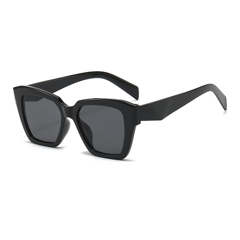 Square Oversized Sunglasses Retro Plastic Frame UV400 Protection Geometric Temples Fashion Eyewear For Men Women