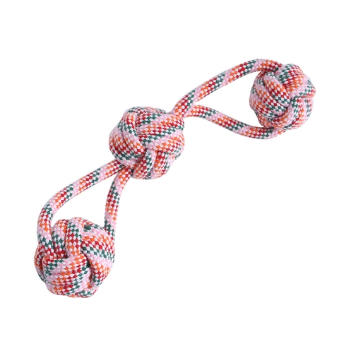 Dog Rope Toy Cotton Braided Chew Teeth Cleaning Bone Ball Knot Interactive Pet Play Toy For Small Medium Large Breed