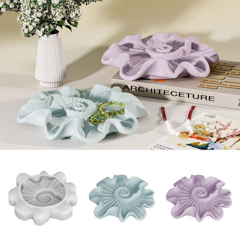 Spiral Shell Tray Silicone Mold For DIY Resin Gypsum Casting Jewelry Dish Storage Plate Wave Edge Home Decor
