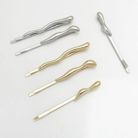 Alloy Irregular Wave Hair Clips Minimalist Metallic Bobby Pins Retro Hairpins Vintage Styling Accessories For Women