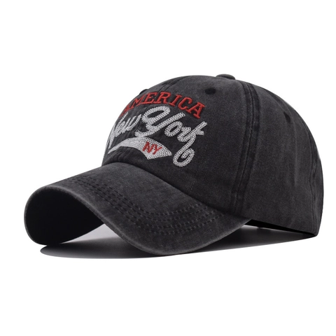 Berretto Da Baseball Cotone Lavato Ricamo New York Distressed Retro Vintage Cappello Da Sole Regolabile Uomini Donne