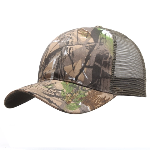 Camouflage Mesh Trucker Hat For Men Women Outdoor Sports Sunshade Baseball Cap Breathable Adjustable Tactical Jungle Camo Hat