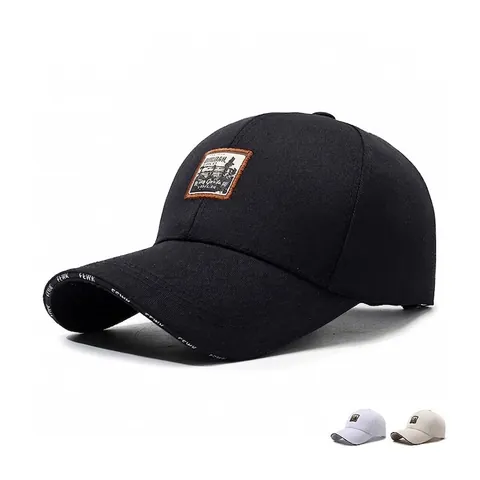 Vintage Baseball Cap Polyester Embroidered Patch Letter Print Adjustable Curved Brim Casual Streetwear Sun Hat