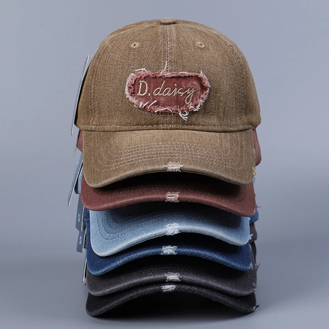 Gorra De Béisbol De Mezclilla Lavada Vintage Parche Bordado Ajustable Sombrero De Sol Retro Casual