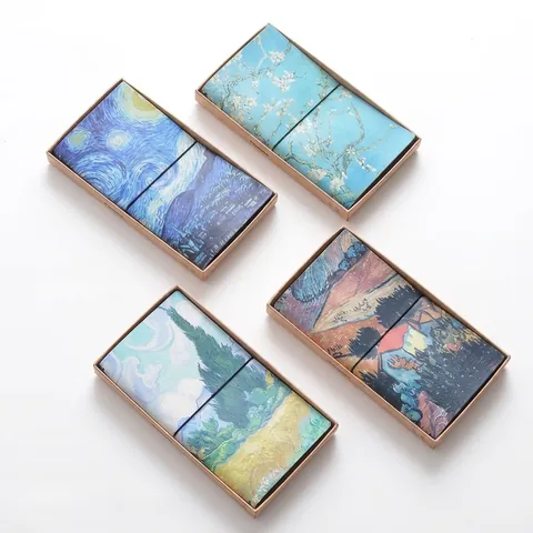 Journal De Voyage Peinture Artistique Couverture En Similicuir Avec Sangle Élastique Planificateur Vintage Pour Écriture Dessin