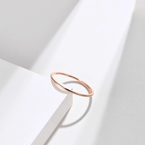Anello a Fascia Semplice Impilabile in Acciaio Inossidabile Minimalista da Donna Lucidato Gioielli per Matrimonio Oro Oro Rosa Argento
