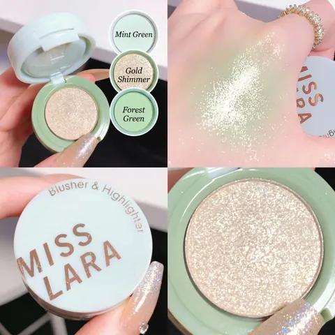 Highlighter Rouge Augenbrauenpuder Make-Up Palette Tragbares Rundes Gehäuse Mit Spiegel Matt Schimmer Gesichtskosmetik