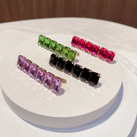 Eleganti Fermagli Per Capelli Con Strass Forcine In Lega Di Cristallo Artificiale Colorate Stile Coreano Per Donne Ragazze