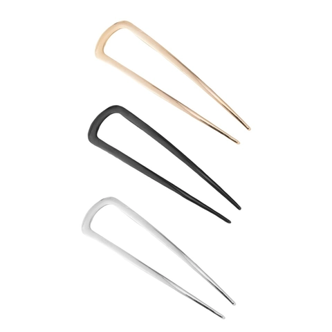U-Vormige Metalen Haarstokjes Minimalistisch Glad Legering Haarvorken Voor Knot Styling Vrouwen Elegante Haaraccessoires