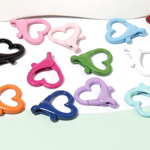 Hartvormige Karabijnsluiting Legering Haak Connector Voor DIY Sieraden Maken Sleutelhanger Kleurrijke Zoete Stijl