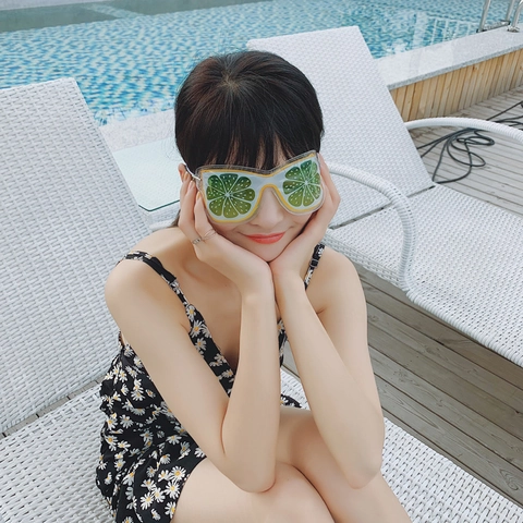 Gel Ice Eye Mask Fruit Pattern Cooling Heat Compress Relieve Fatigue Reusable Sleep Mask Cartoon PVC