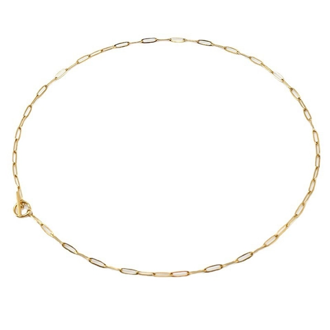 Collana A Catena Graffetta In Acciaio Inossidabile Placcato Oro 18K Chiusura A Gancio Fibbia OT Gioielli Minimalisti