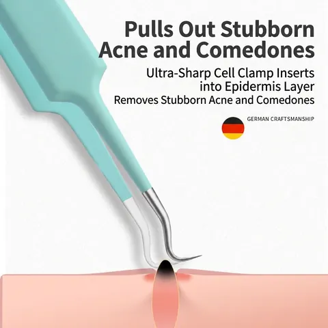Blackhead Remover Stainless Steel Ultra Fine Cell Tweezers Gradient Acne Needle Pimple Comedone Extractor For Face Care