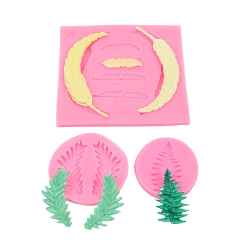 Moule En Silicone Forme Plume Feuille Fougère Olive Pour Fondant Chocolat Bricolage Résine Argile Décoration Gâteau