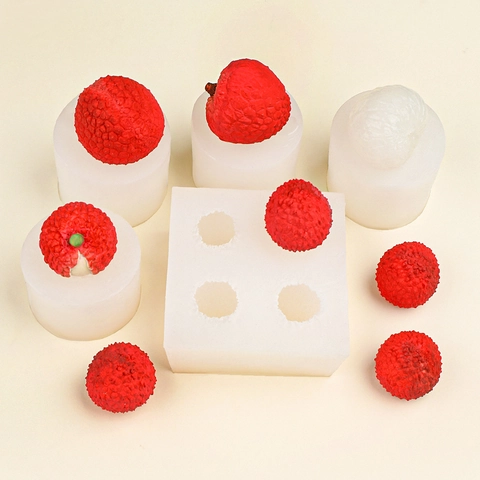 Lychee Simulation Fruit Silicone Mold Realistic 3D Food Grade For Cake Decoration Chocolate Candy DIY Resin Candle Making