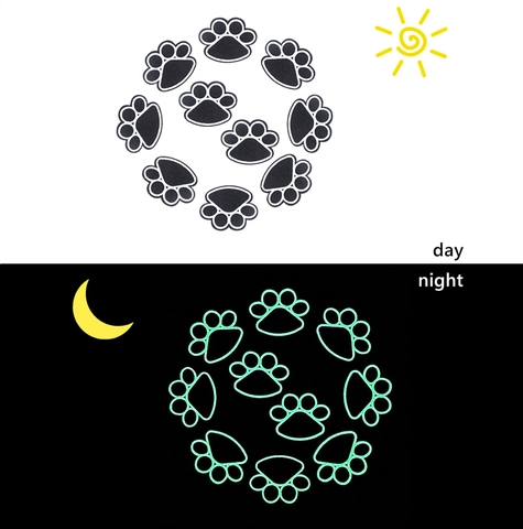 Toppa Ricamata Zampa Di Gatto Luminosa Effetto Fluorescente Decorativo Fai Da Te Applicazione In Tessuto Per Vestiti Borse Cappelli