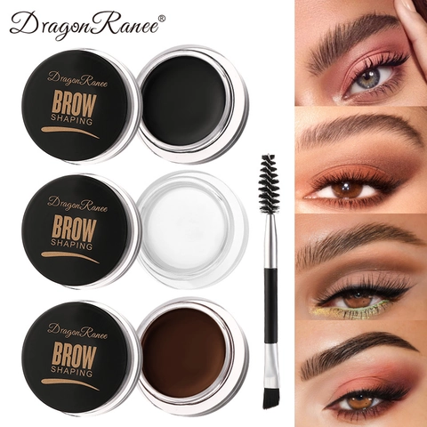 Crema Modellante Per Sopracciglia Impermeabile A Lunga Durata Cera Per Styling Con Pennello A Doppia Punta Effetto Wild Look
