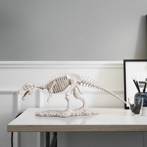 Sculpture De Squelette De Dinosaure T-Rex Fossile En Résine Modèle D'os Réaliste Décoration De Bureau Vintage