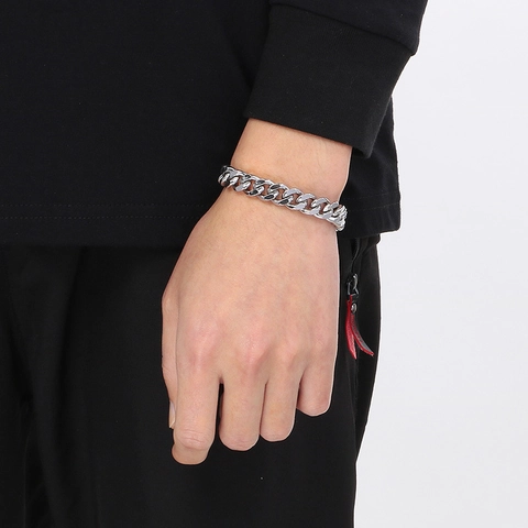 Bracciale A Catena Cubana In Acciaio Inossidabile Per Uomini Donne Stile Hip Hop Punk Gioielli Curb Vari Colori