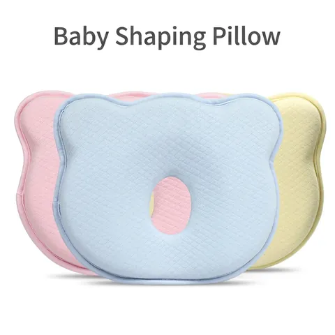 Baby Shaping Pillow Memory Foam Breathable Mesh Bear Shape Prevent Flat Head Newborn Sleep Head Support
